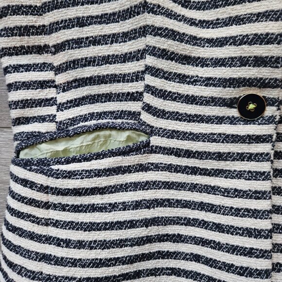 Zara TRF women's blue and cream striped blazer jacket size small - Picture 2 of 7